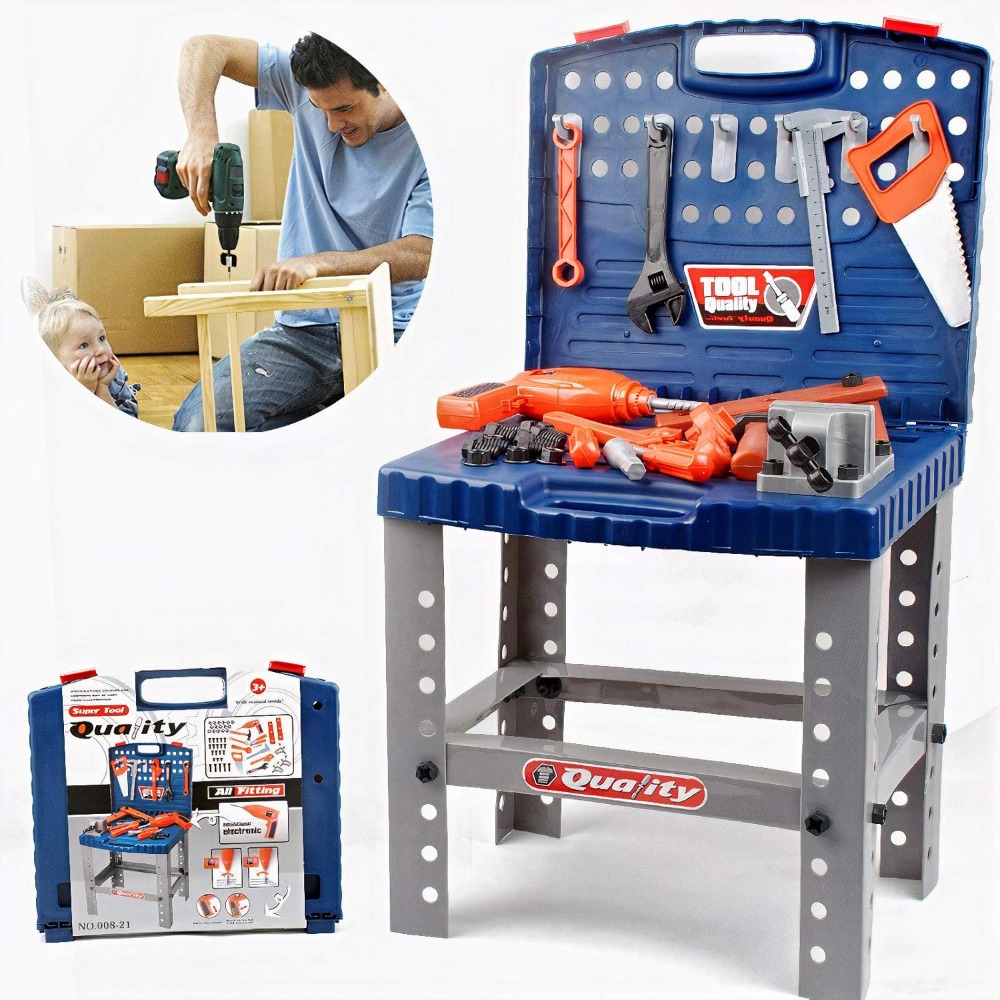 Tools Workshop For Kids - Gerçekçi Aletler ve Elektrikli Matkap İçeren
