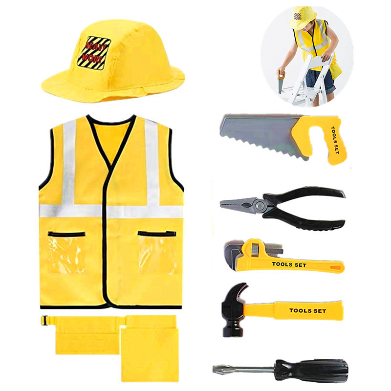 Tools Workshop For Kids - 3-6Y Çocuklar Inşaat Işçisi Kostüm Yürümeye
