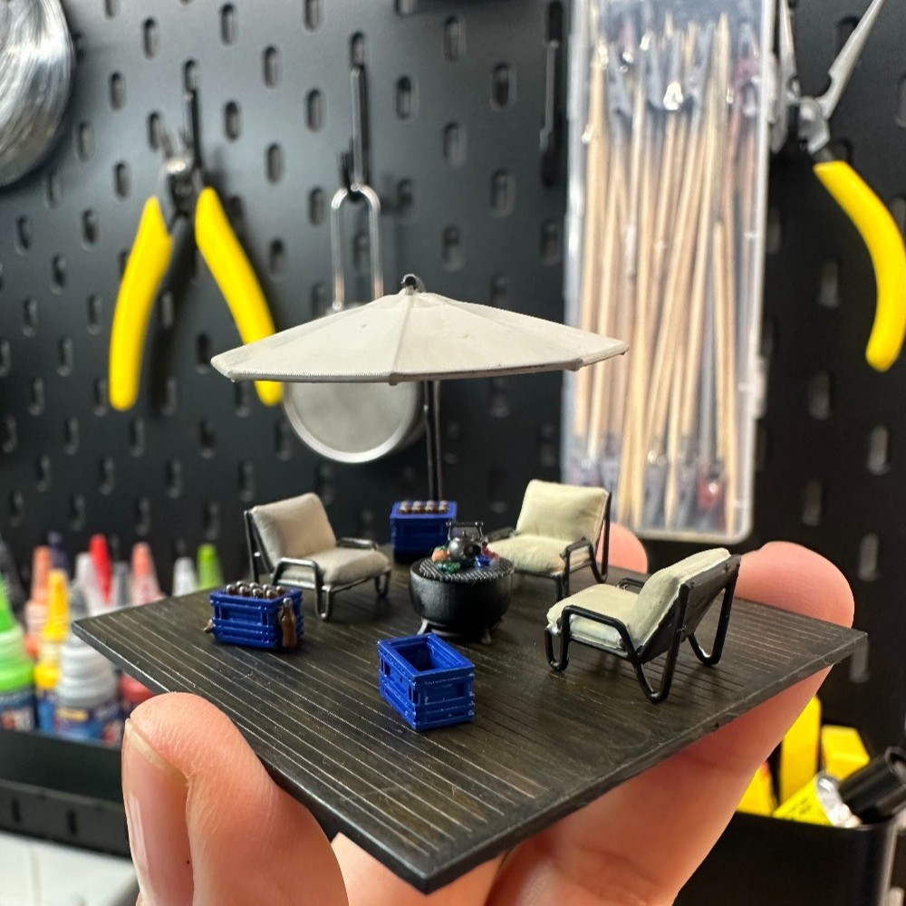 Tools Workshop For Kids - Diorama 1/64 Eğlence Terası Minyatür Sahne
