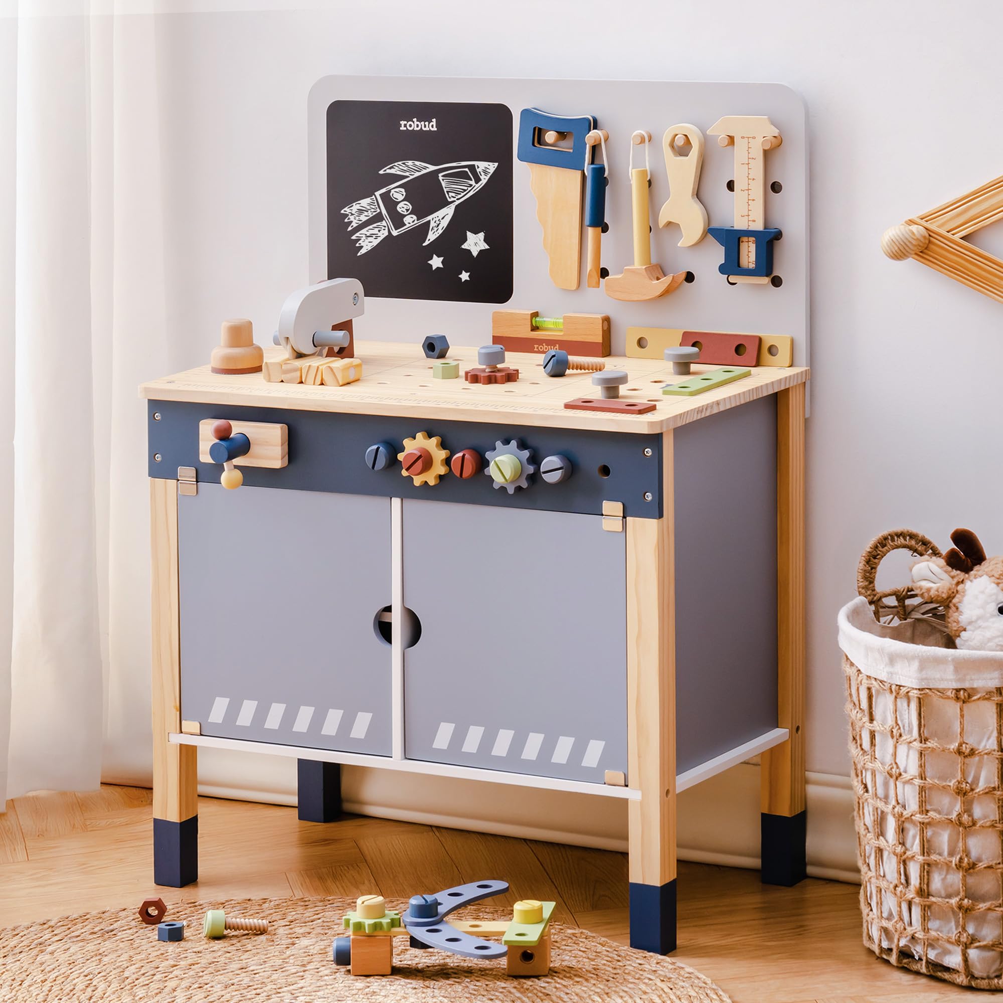 ROBUD Ahşap Oyuncak Çalışma Te - Tools Workshop For Kids incelemesi ve fiyatı